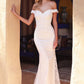 Vestido de Novia orte Sirena con Hombros descubiertos Color Offe White.