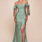 Vestido de Dama de Honor corte ajustado de tela elástica con un escote sostenido por largos lazos (Varios Colores)