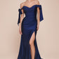 Vestido de Dama de Honor corte ajustado de tela elástica con un escote sostenido por largos lazos (Varios Colores)