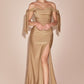 Vestido de Dama de Honor corte ajustado de tela elástica con un escote sostenido por largos lazos (Varios Colores)