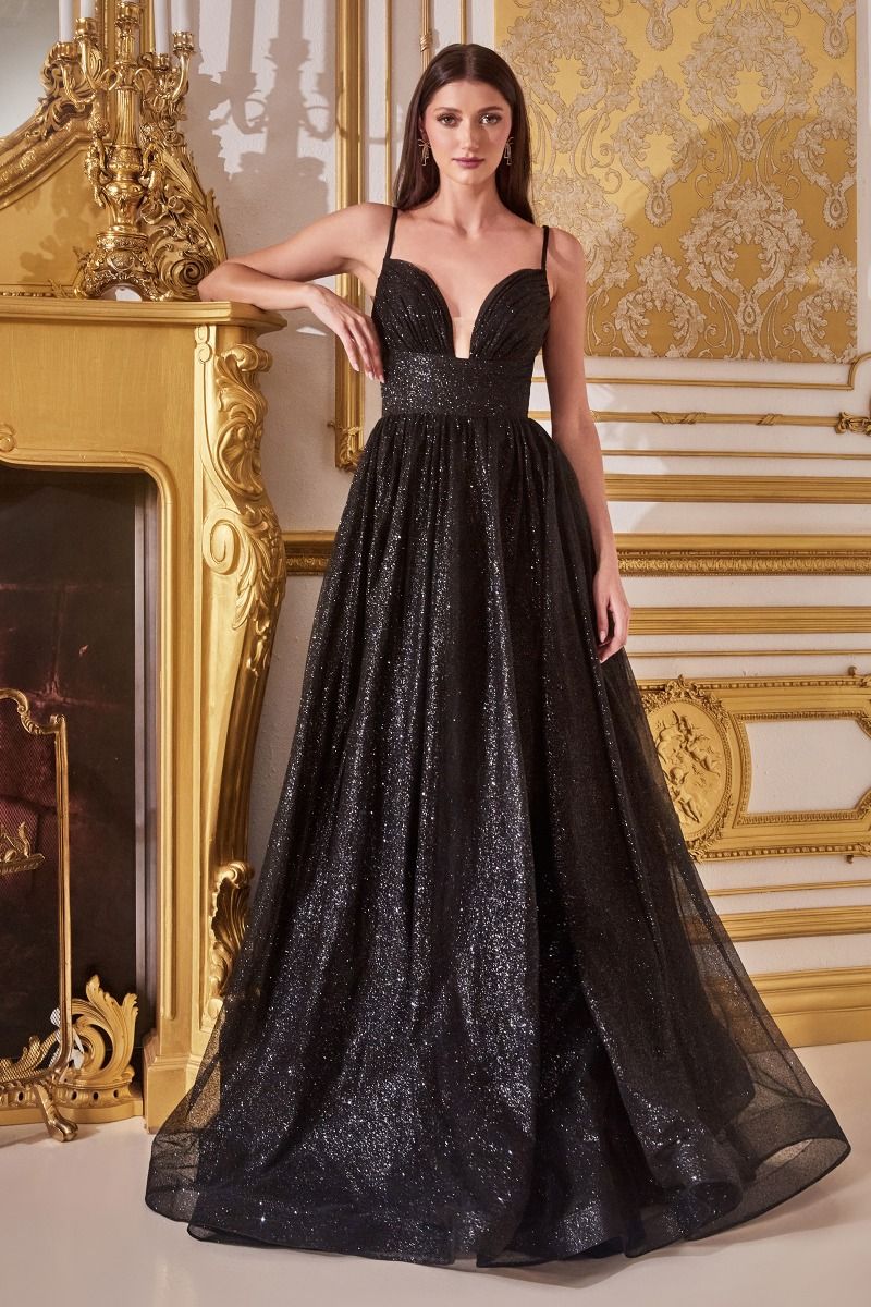 Vestido de Línea A  de Tul a capas  con Brillos (Varios Colores)