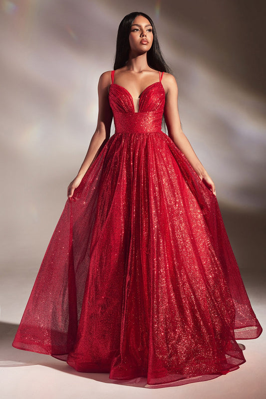Vestido de Línea A  de Tul a capas  con Brillos (Varios Colores)