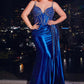 Vestido Curvy de Satín con Encaje con Pedrería.(Varios Colores)