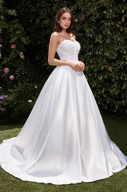 Vestido de Novia de Satén Sinn Tirantes.