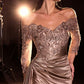 Vestido Corte Recto Escote de hombros descubiertos, mangas tres cuartos y espalda cerrada (Varios Colores)