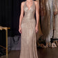Vestido en Corte A, con Escote Halter con Detalles de Drapeado, Color Rose Gold