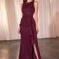 Vestido Ajustado de Tejido Neopreno Ligero Color Burgundy.