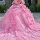 Vestido de Fiesta con Finos Tirantes Adornados con Lazos Brillantes, con Intrincados Bordados y Cuentas Brillantes, Color Pink