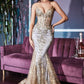 Vestido Ajustado con corsé y estampado de Floral Glitter (Varios Colores)