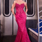 Vestido Corte Sirena Escote de corazón sin tirantes con adornos de cuentas por todas partes