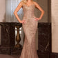 Vestido Corte Sirena Escote de corazón sin tirantes con adornos de cuentas por todas partes