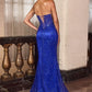 Vestido Corte Sirena Escote de corazón sin tirantes con adornos de cuentas por todas partes