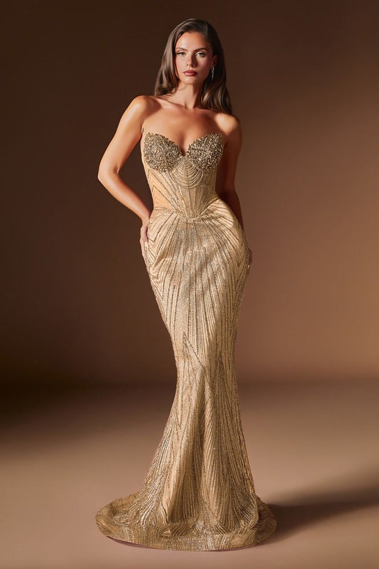 Vestido Corte Recto Escote de corazón con intrincado adorno de cristales y cuentas.(Varios Colores)