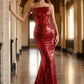 Vestido Recto Ajustado, Escote Recto, Adornos Brillantes y Suave Drapeado, Varis Colores