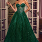 Vestido de Gala con Drapeado y Pedrería de Cristal, Falda Amplia con Acabados Brillantes, Varios Coloresl