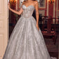 Vestido de Gala con Drapeado y Pedrería de Cristal, Falda Amplia con Acabados Brillantes, Varios Coloresl