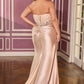 Vestido Curvy Corte Recto, Escote de Corazón sin Tirantes, Corpiño Tipo Corsé y Falda Drapeada (Varios Colores)