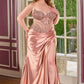Vestido Curvy Corte Recto, Escote de Corazón sin Tirantes, Corpiño Tipo Corsé y Falda Drapeada (Varios Colores)