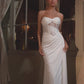 Vestido de Novia Semi-Stretch Drapeado Sin Tirantes color Off White