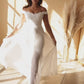 Vestido de novia con cordón al hombro
