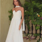 Vestido de Novia Línea A Escote Corazón con Pashmina Color OFF WHITE