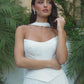 Vestido de Novia Corte en A con Escote Redondo, Color Off White