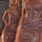 Vestido de Tul y Brillo con un Hombro Colores (varios Colores)
