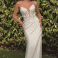 Vestido de Novia Sin Tirantes y con Encaje.