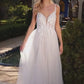 Vestido de Novia de Capas de Tu, con Tirantes, Escote Profundo de Corazón en Corte A, Color Off White