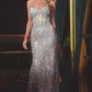 Vestido Ajustado con Corsé Transparente Adornado con Cristales (Varios Colores)