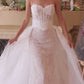 Vestido de Novia De Encaje y Sobrefalda Desmontable Color Off White-Nude.