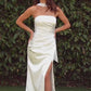 Vestido de Novia de Satén SIn Tirantes.
