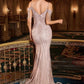 Vestido en Corte Sirena Escote con hombros descubiertos, flecos que gotean y motivo de cuentas lineales (Varios Colores)