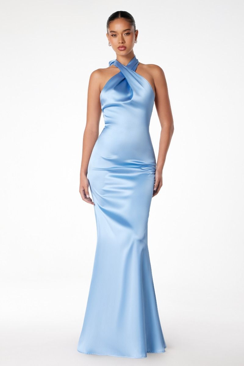 Vestido Corte Sirena con Tirantes Cruzados  (Varios Colores)