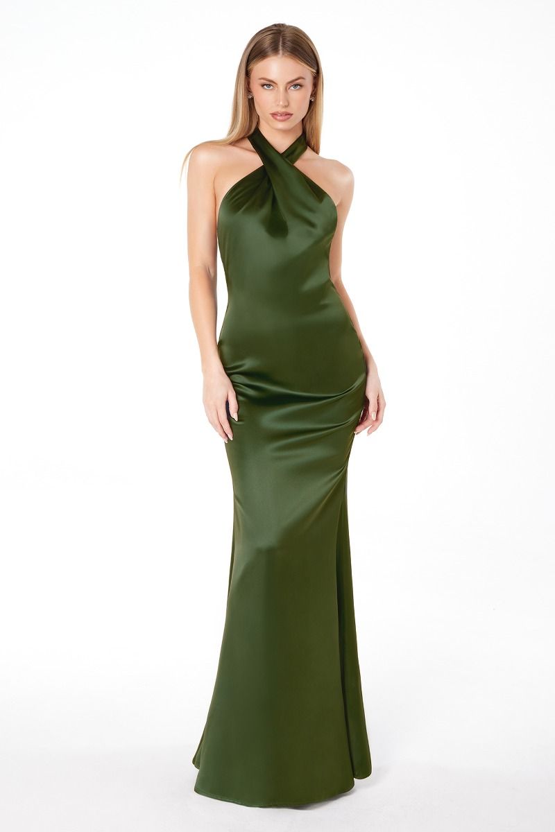 Vestido Corte Sirena con Tirantes Cruzados  (Varios Colores)
