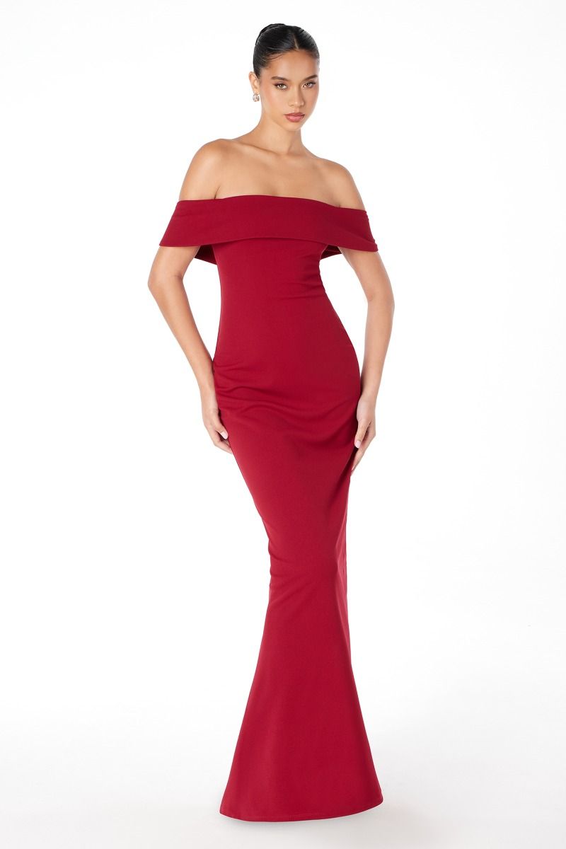 Vestido Corte recto con Hombros descubiertos y Abertura en la pierna (Varios Colores)