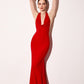 Vestido Corte Sirena Halter con espalda Descubierta (Varios Colores)