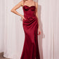 Vestido de Satín Corte Recto con tirantes y Semi Corse (Varios Colores)