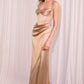 Vestido de Satín Corte Recto con tirantes y Semi Corse (Varios Colores)