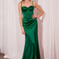 Vestido de Satín Corte Recto con tirantes y Semi Corse (Varios Colores)