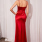 Vestido de Satín Corte Recto con tirantes y Semi Corse (Varios Colores)