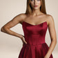 Vestido de Satín Corte A de Straples (Varios Colores)