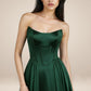Vestido de Satín Corte A de Straples (Varios Colores)