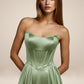 Vestido de Satín Corte A de Straples (Varios Colores)