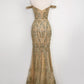 Vestido Entallado, Escote con Hombros Descubiertos de Encaje con Lentejuelas (Varios Colores)
