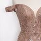 Vestido Entallado, Escote con Hombros Descubiertos de Encaje con Lentejuelas (Varios Colores)