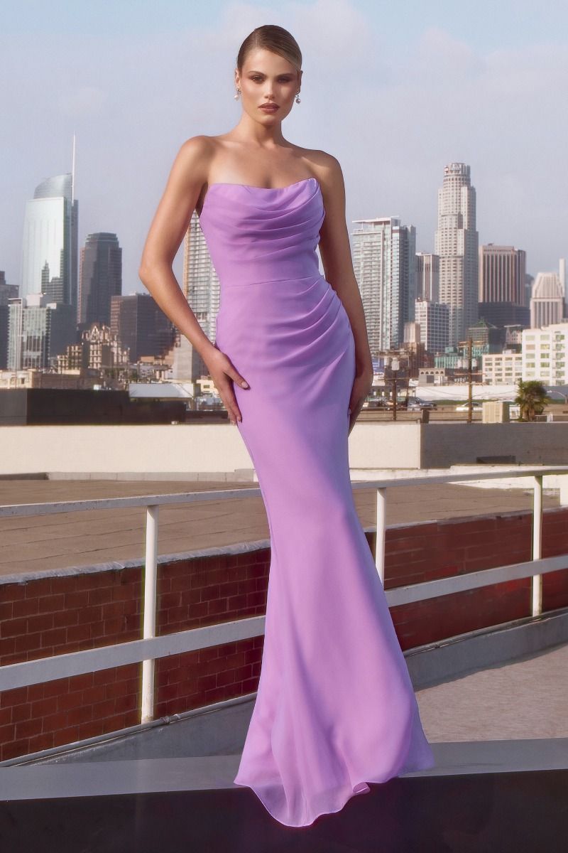 Vestido Dama de Honor en Corte Sirena  de Strapless (Varios Colores)