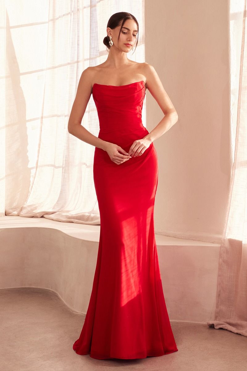 Vestido Dama de Honor en Corte Sirena  de Strapless (Varios Colores)