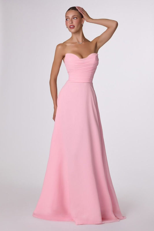 Vestido Dama de Honor  Línea A Escote Corazón con Pashmina.(Varios Colores)