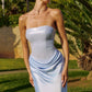 Vestido Corte Sirena Corpiño  con lentejuelas, falda de satén drapeada, silueta esculpida (Dos Colores)